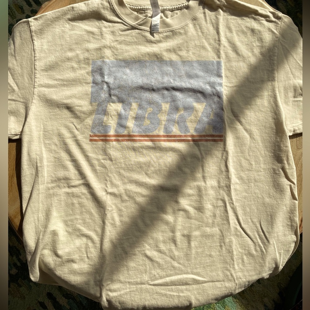 Pebby Forever side slit tshirt in off white with light blue letters